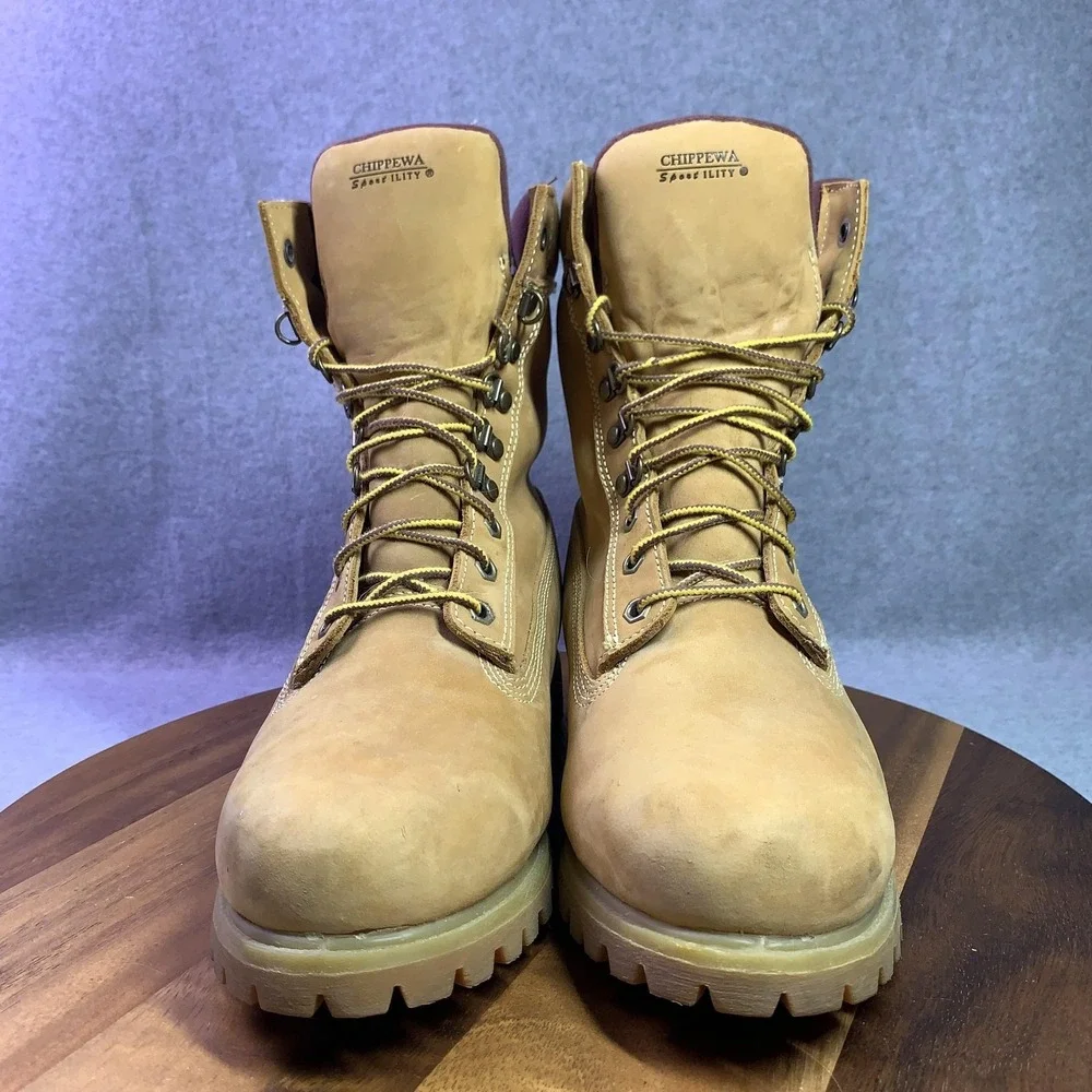 Chippewa Sportility Boots Mens Size 11.5‎ XW Brown Waterproof Insulated Vibram
